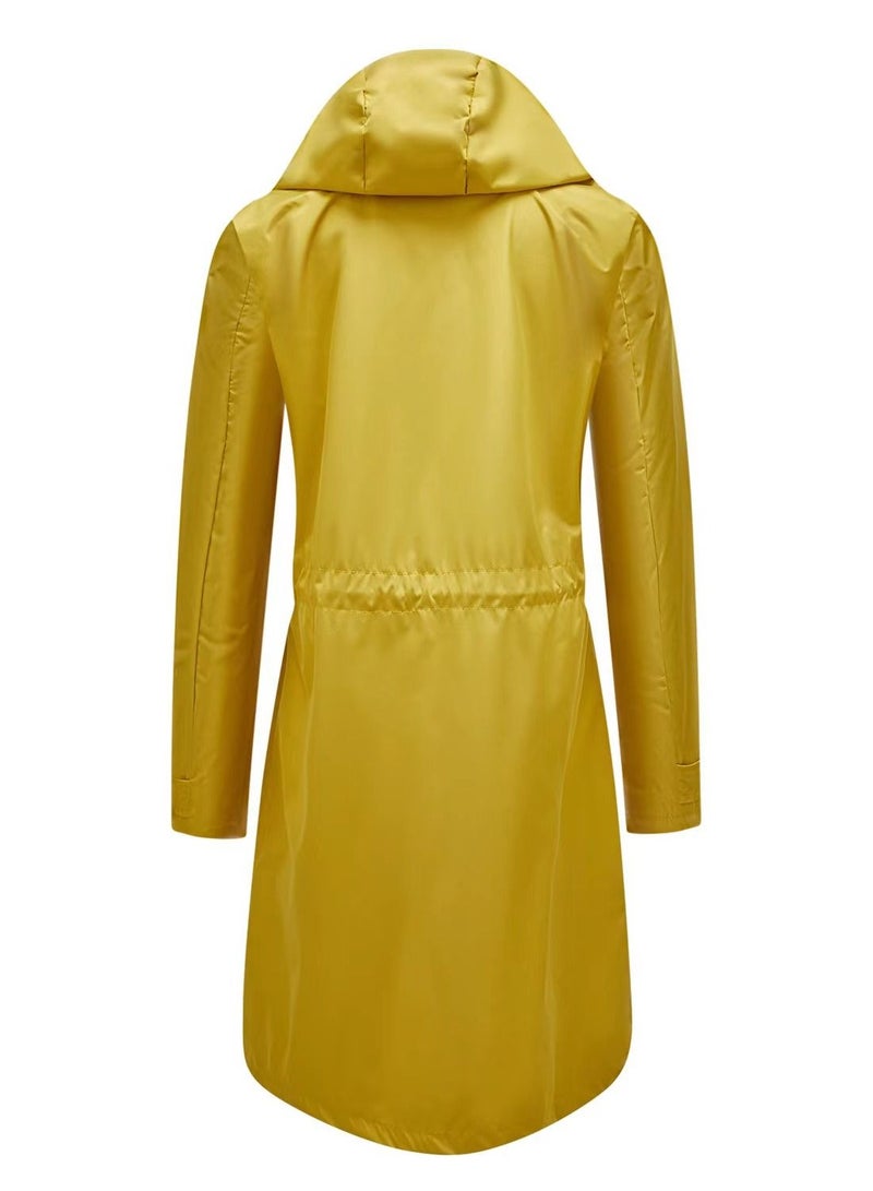Loquat Autumn Winter Women's Hooded Windbreaker Casual Long Coat  - Image 4