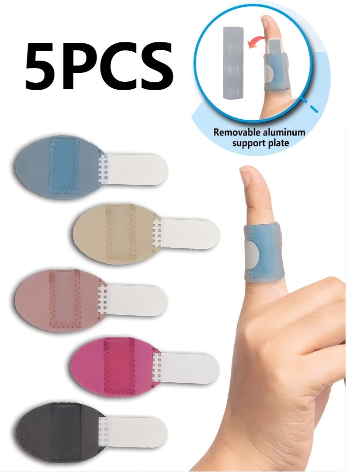 5 Pcs Trigger Finger Splints 5 Single Straps Finger Splint Support Brace Kit, Finger Straightener for Broken/Straightening/Aarthritis, Fits for Thumb/Middle/Ring/Index/Pinky Finger - Image 1