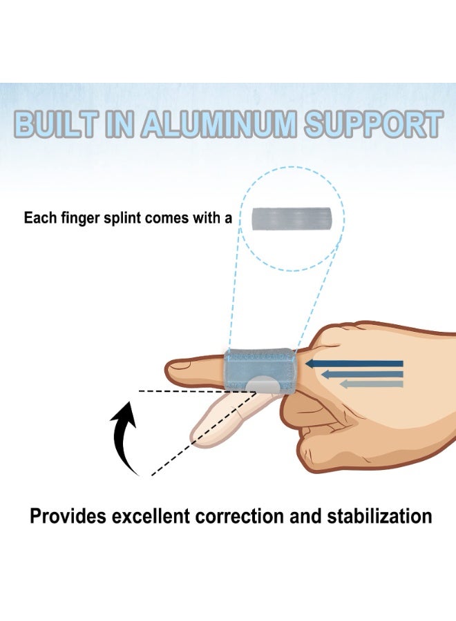 5 Pcs Trigger Finger Splints 5 Single Straps Finger Splint Support Brace Kit, Finger Straightener for Broken/Straightening/Aarthritis, Fits for Thumb/Middle/Ring/Index/Pinky Finger - Image 4