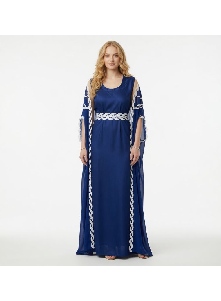 Notte Bianca BLUE BELL dress , kaftan , jellabiyas wide dress elegant Fusing the tradition with a touch of modern-day trend for every woman. Modesty & Trendy - Image 1