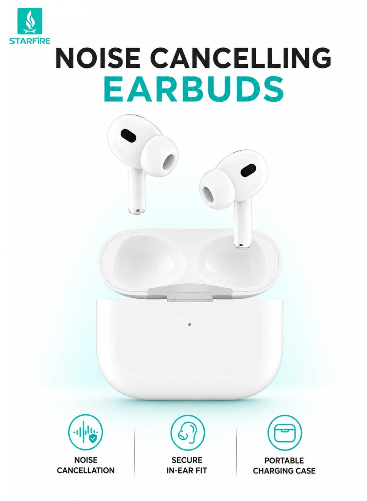 Starfire Touch Control Bluetooth Earbuds V5 4 Dual Channel Stereo Wireless in-ear Earphon