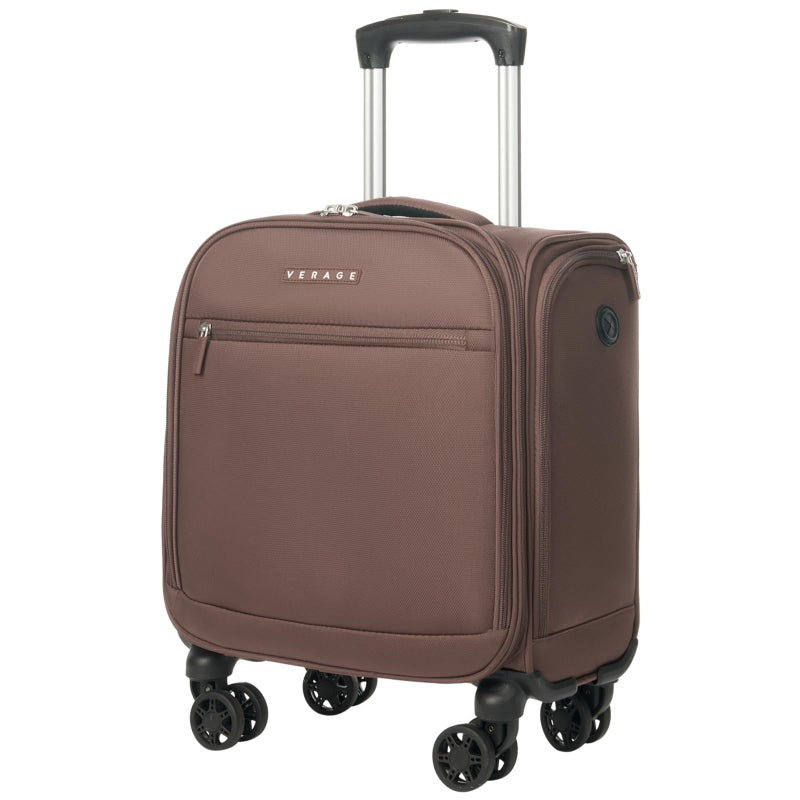Verage Underseat Carry On Luggage with Wheels, 14.5-Inch Spinner Small Suitcase, Softside Lightweight Travel Bag for Men and Women, Airplane Carry On Bag, Chestnut Brown - Image 1