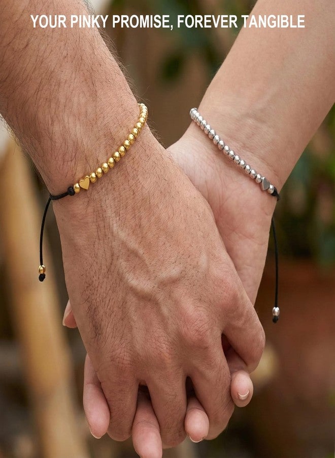 HyperFun Matching Bracelets For Couples Pinky Promise Bracelet Love Heart Friendship Bracelets Relationship Gifts For Women Boyfriend Girlfriend Mother Her Valentines Day - Image 4