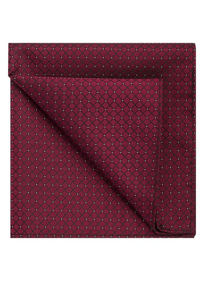 KissTies 5PCS Solid Pocket Square Wedding Handkerchief + 1 Gift Box, Burgundy Red, One size - Image 3