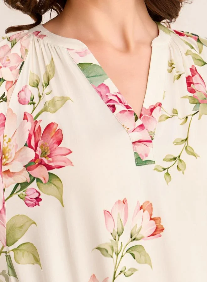 Splash FAV Midi Floral Print Kaftan Night Dress Modal