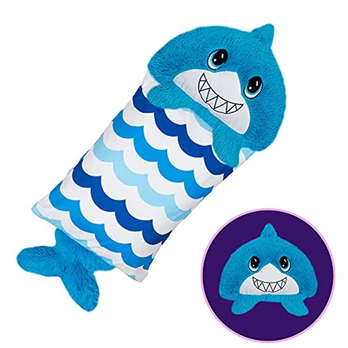 FLUFFALUFF PETS SNAP ON OFF THE PILLOWCASE STANDARD QUEENSIZED PILLOWS COMFY COZY COMPACT SUPER SOFT WARM PILLOWS THAT ARE FLUFF PETS 3FT SHARK