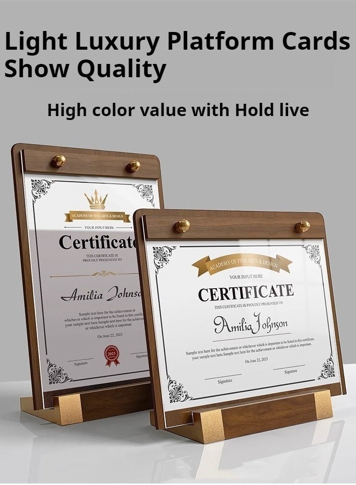 JiFENG Acrylic Certificate Display Stand Organize Photo Frames Document Holder for Organize Photo Frames(Horizontal) - Image 2