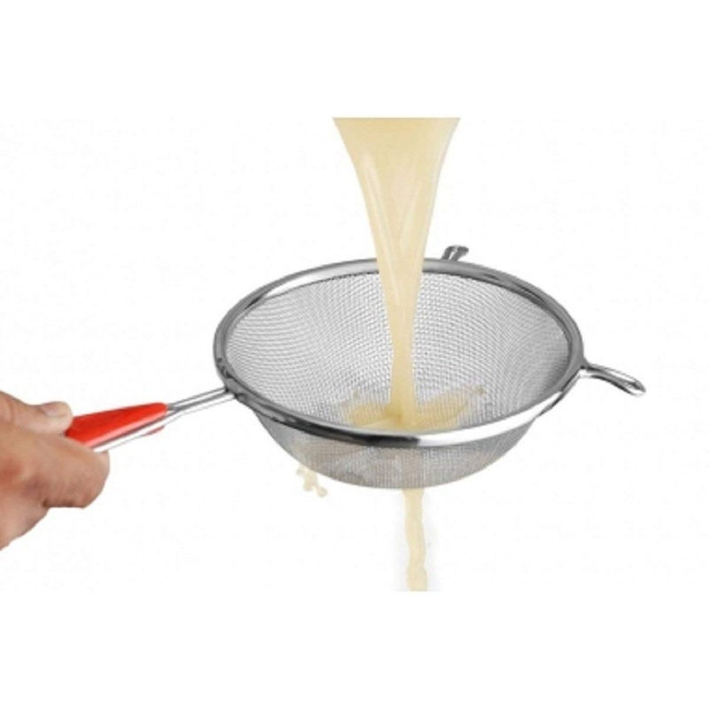 Elexiq Stainless Steel Net Soup Juice Tea and Coffee StrainersLiquid Filter Silver Set of 1 Pcs 17cm - Image 3