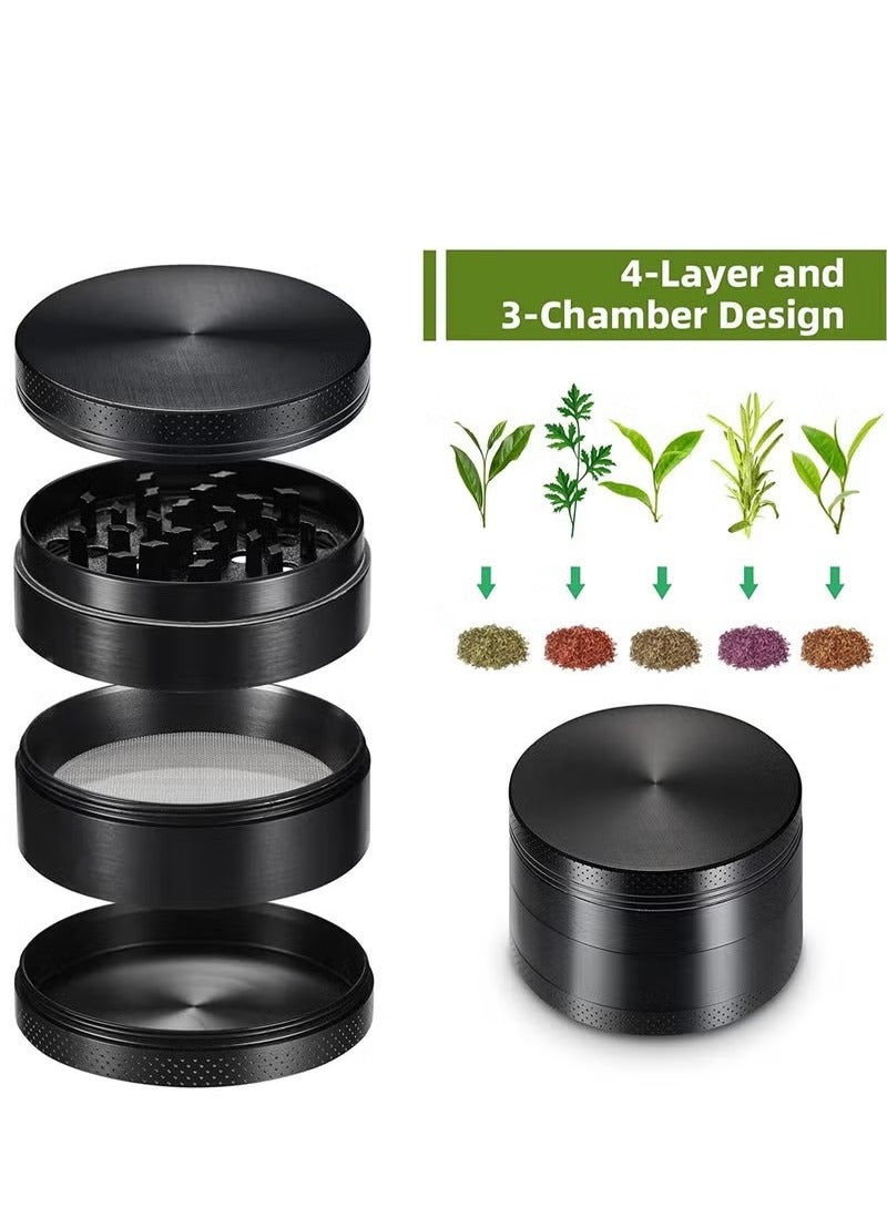 Generic كسارة توابل 4 طبقات مع غطاء مغناطيسي أسود  - Image 1