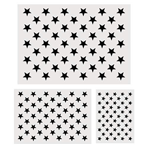 Koogel 3 Sizes 50 Star Stencil, Reusable Star Stencils for Painting, American Flag Templates, Ideal for Wall Decor, DIY Crafts Design, Veterans Day Project, Party Supplies - Image 1