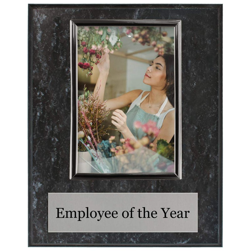 PlaqueMaker Pre-designed Employee of the Month, Quarter or Year Award Plaque - 8 x 10" Photo Plaque holds a 6 x 4" Portrait Photo (Year) - Image 2
