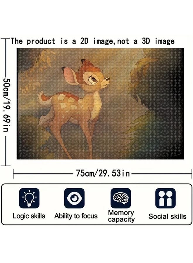 1000PCS Bambi Wooden Jigsaw Puzzle Mini Creative Toy Family Fun Games Wall Decoration - Image 5