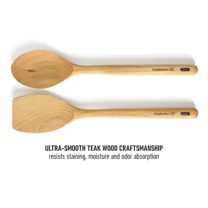 Calphalon Prime 7 Piece Sillicone and Teak Wood Kitchen Tool & Gadget Set - Navy Blue - Image 5