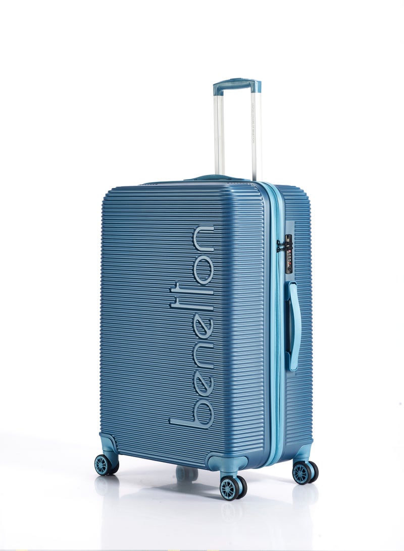 UNITED COLORS OF BENETTON BNTA-204 Set of 2 Luggage with TSA Lock | Material- Acrylonitrile Butadiene Styrene| Adjustable Trolley Handle | Smooth Dual Wheels 360degree rotation | 20/28 inch | Aqua Green - Image 2