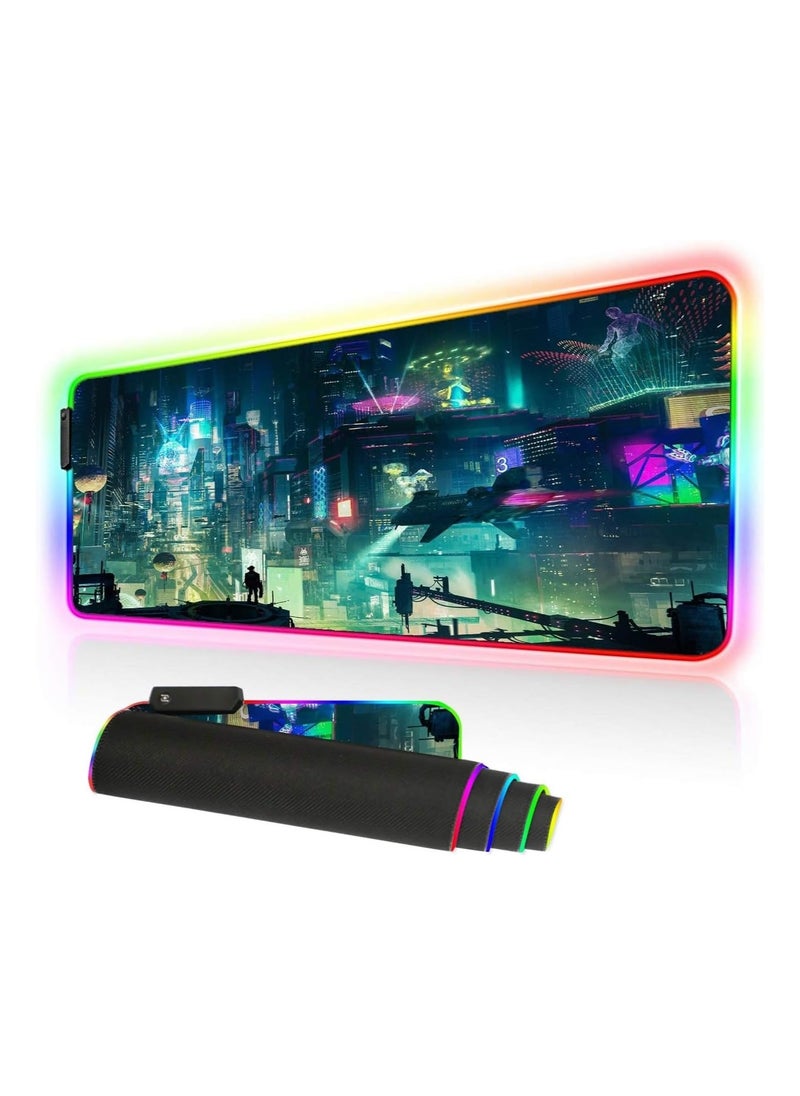 جنرال - RGB Gaming Mouse Pad - تصميم كبير وممتد يعزز تجربة الألعاب، 9 خيارات إضاءة، تصميم غير قابل للانزلاق ومقاوم للماء، حجم كبير 31.5 × 11.8 بوصة - Image 1