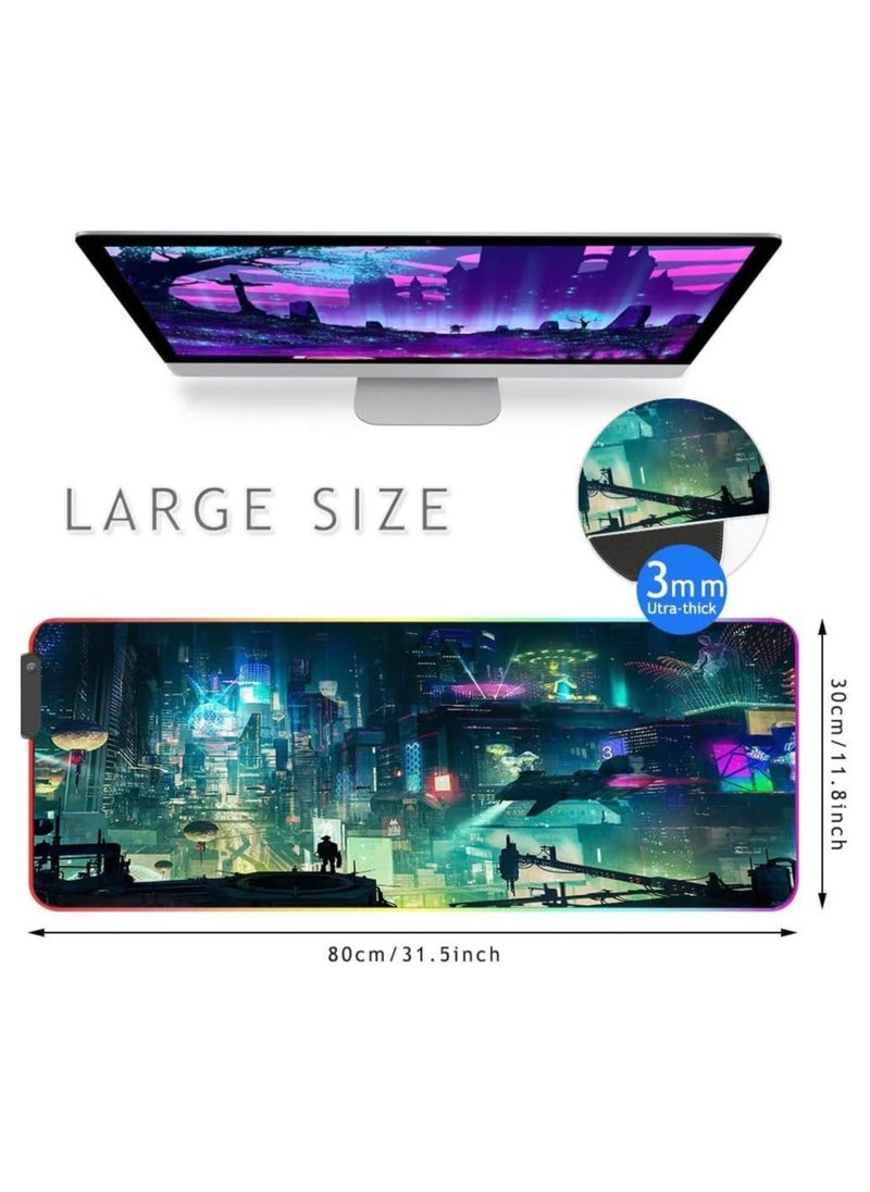جنرال - RGB Gaming Mouse Pad - تصميم كبير وممتد يعزز تجربة الألعاب، 9 خيارات إضاءة، تصميم غير قابل للانزلاق ومقاوم للماء، حجم كبير 31.5 × 11.8 بوصة - Image 1