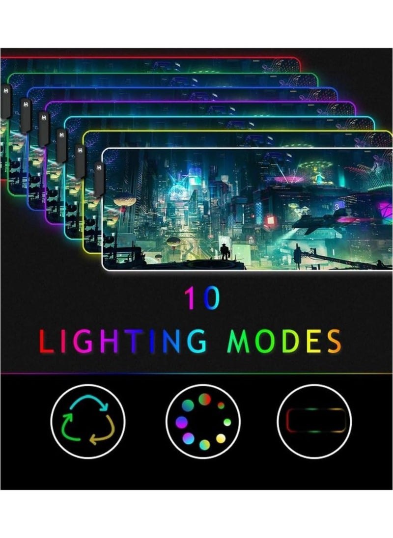 جنرال - RGB Gaming Mouse Pad - تصميم كبير وممتد يعزز تجربة الألعاب، 9 خيارات إضاءة، تصميم غير قابل للانزلاق ومقاوم للماء، حجم كبير 31.5 × 11.8 بوصة - Image 1