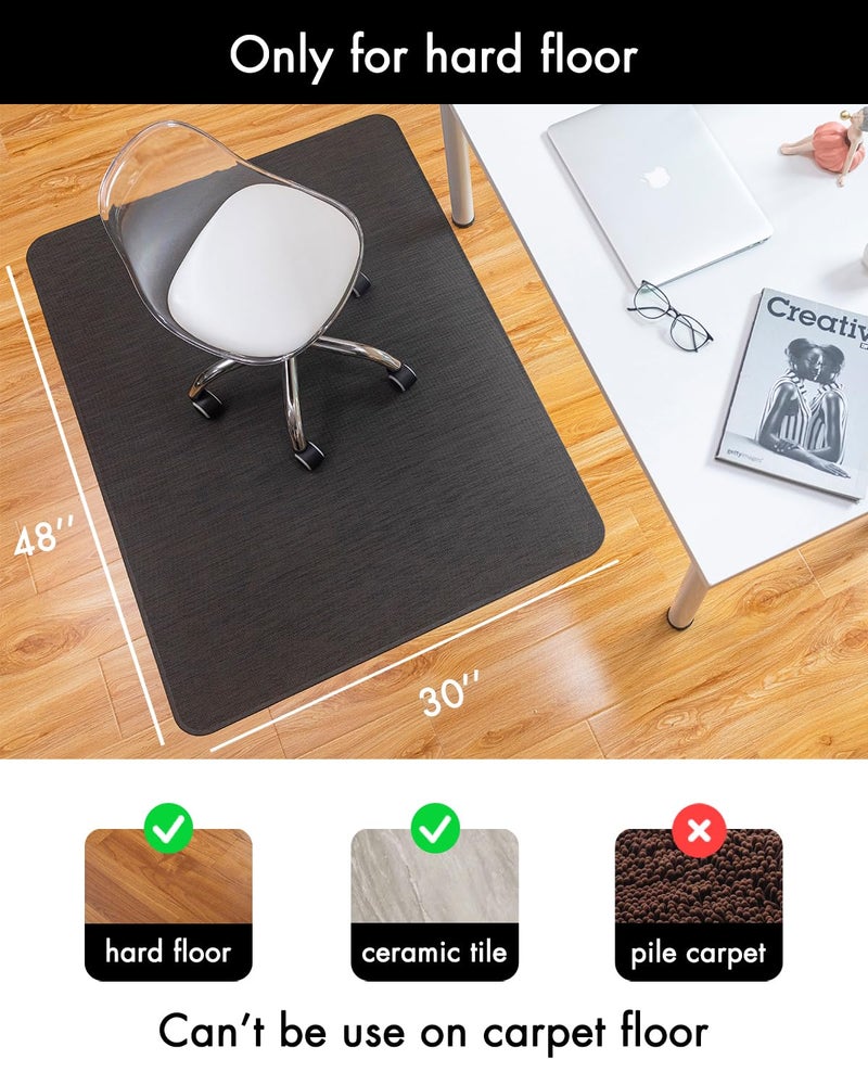 BARoyal Office Chair Mat for Hardwood Floor Under Desk Computer Rolling Chair Mat for Wood/Tile Floor Non-Slip Heavy Duty Desk Rug PVC Plastic Hard Floor Protector 30"x 48" (Espresso) - Image 3