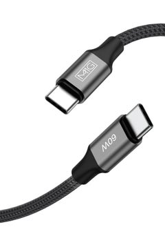 MMG USB C Braided Cable 60W, USB-C to USB-C 2 meter, USB C Charger Cable for iPhone 15, Mac Book Pro 2020, iPad Pro 2020, Switch, Samsung Galaxy S20 Plus S9 S8 Plus, Pixel, Laptops and lot more  - Image 1