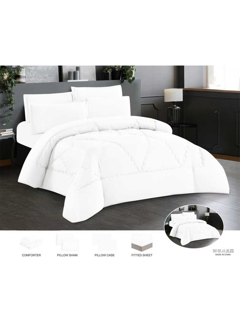 4-Piece Floral Bedding Set (Single/Twin Size) – Modern Design, 220 x 170 cm