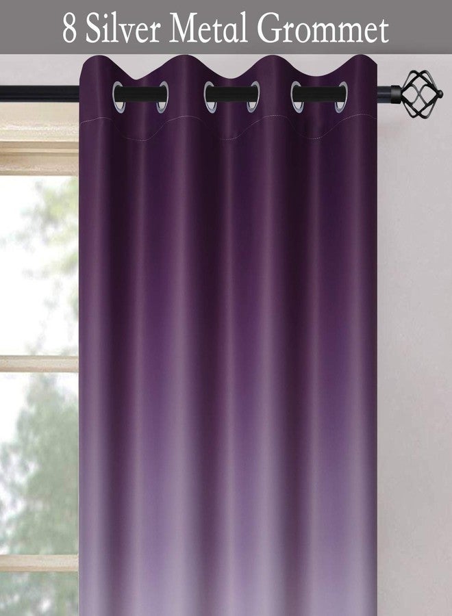 SimpleHome Ombre Room Darkening Curtains for Bedroom, Gradient Purple to Grey White Light Blocking Thermal Insulated Grommet Window Curtains/Drapes for Living Room,2 Panels, 52x84 inches Length - Image 2