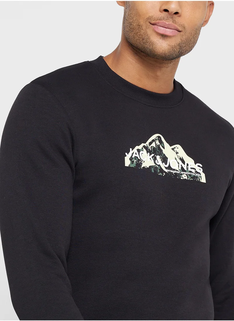 JACK & JONES Jcomountain Mountain Print Sweatshirts