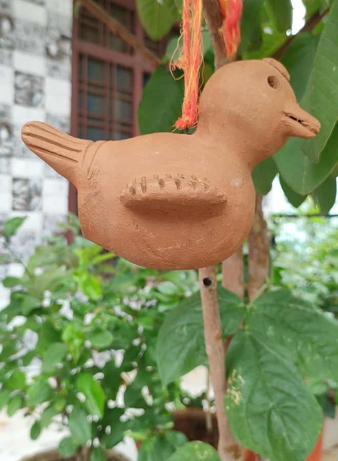 RUKDA Handmade Home & Garden Decor Terracotta Hanging Clay Bird Showpiece & Figurine | Charming Home Decorative Animal Figure Statue - 16x15x12 cm (Brown) - Image 4