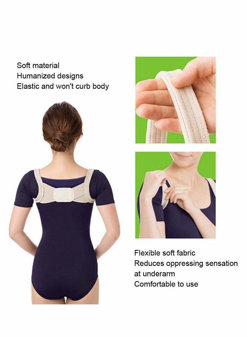 Excefore Posture Corrector, 2 Pcs Correction Belt Back Spine Support Adjustable Upper Brace for Clavicle and Providing Pain Relief Women Men, Breathable(M) - Image 4