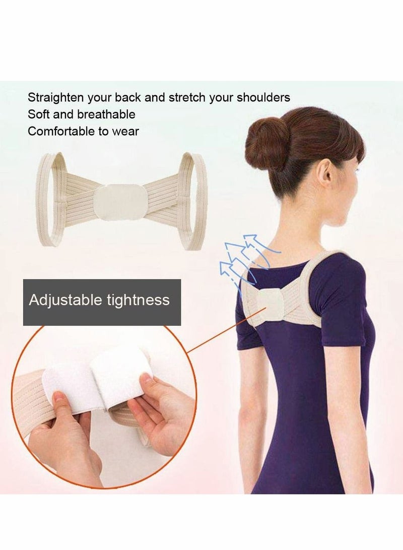 Excefore Posture Corrector, 2 Pcs Correction Belt Back Spine Support Adjustable Upper Brace for Clavicle and Providing Pain Relief Women Men, Breathable(M) - Image 2