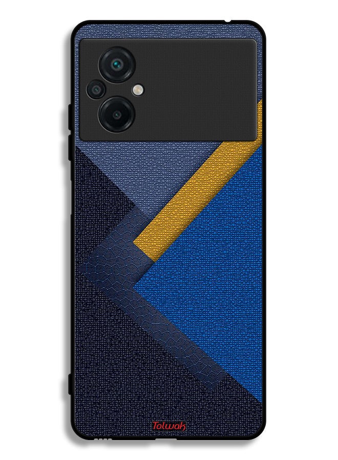 Tolwak Xiaomi Poco M5 4G Protective Case Cover Triangles Leather Shades Pattern - Image 2