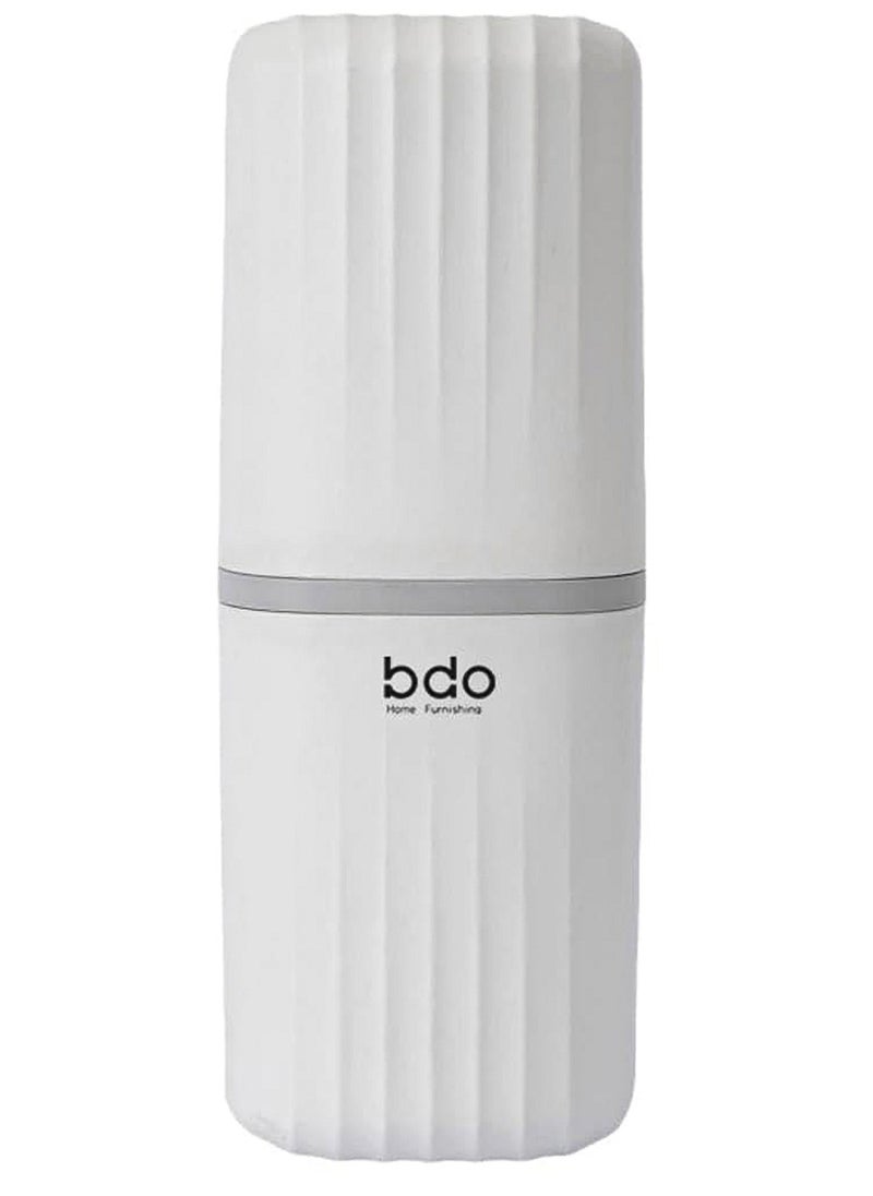 bdo Travel Toothbrush Cup Case, Portable Toothbrush Holder Case for Traveling, Camping, Business Trip and School, Plastic Toothbrushes Toothpaste Set,White  - Image 1