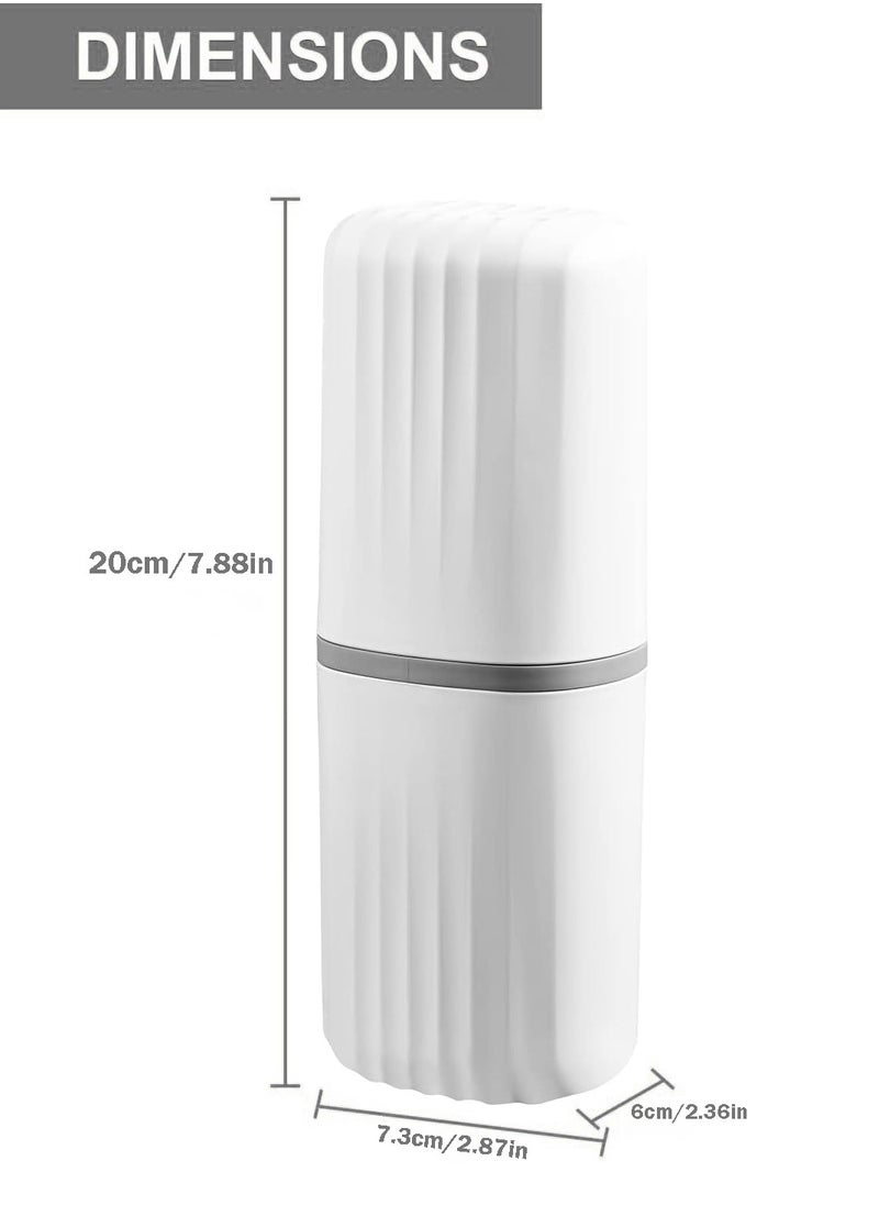 bdo Travel Toothbrush Cup Case, Portable Toothbrush Holder Case for Traveling, Camping, Business Trip and School, Plastic Toothbrushes Toothpaste Set,White  - Image 4