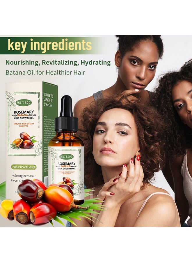 MEJISOO Rosemary And Batana -Blend Hair Growth Oil , Rosemary Oil with Batana Essential Oil for Hair Care- Dry Damaged Hair and Growth, Hair Loss Scalp Treatment, Healthier Thicker Fuller Hair, 30ml - Image 2