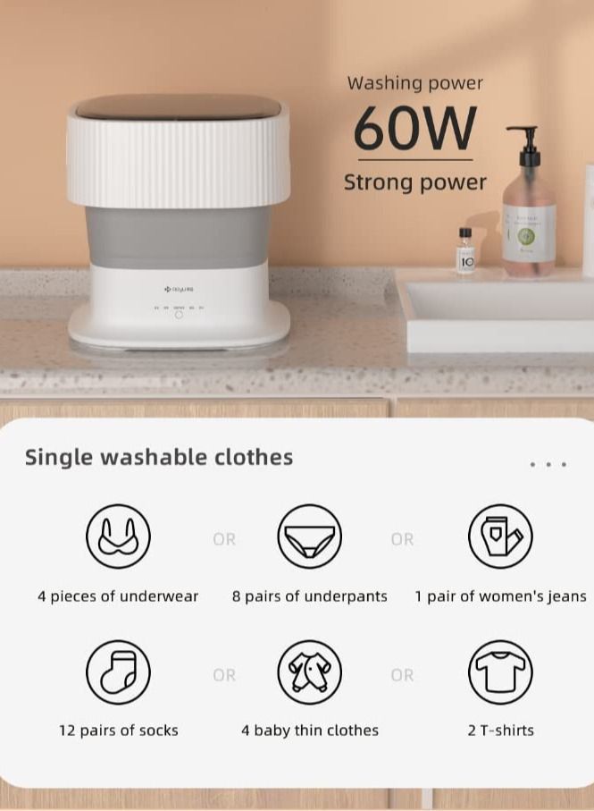 Cool Baby COOLBABY Portable Mini Folding Clothes Washing Machine, Bucket Automatic Home Travel Self-Driving Tour Underwear Foldable Washer,MNXYJ02 - Image 3