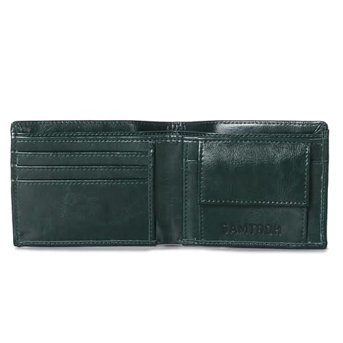 SAMTROH Green Pu Leather Wallet for Men I 3 Card Slots I 2 Currency & Secret Compartments I 1 Coin Pocket. - Image 3