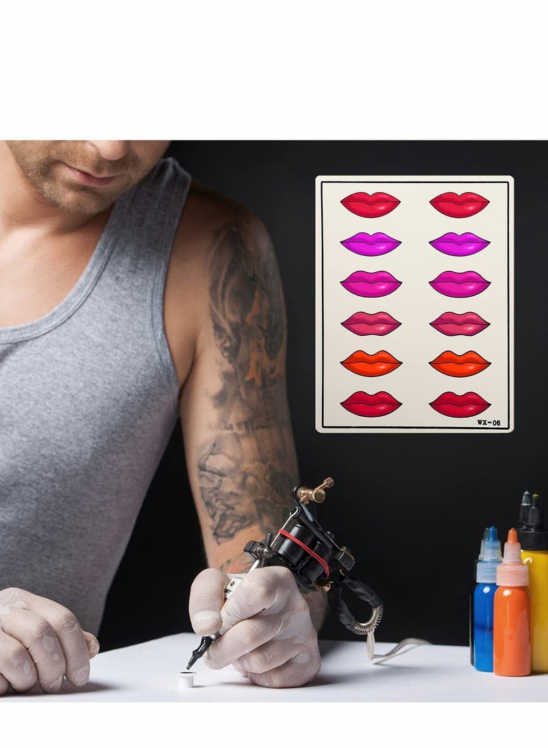 NIBEMINENT Lip Practice Skin, 6 Sheets Microblading Skin Fake Skins Silicone Makeup Supplies - Image 4