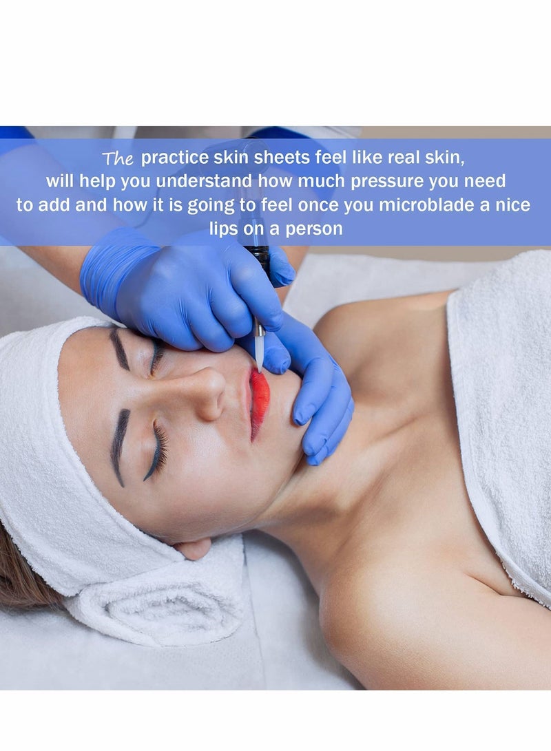 NIBEMINENT Lip Practice Skin, 6 Sheets Microblading Skin Fake Skins Silicone Makeup Supplies - Image 3