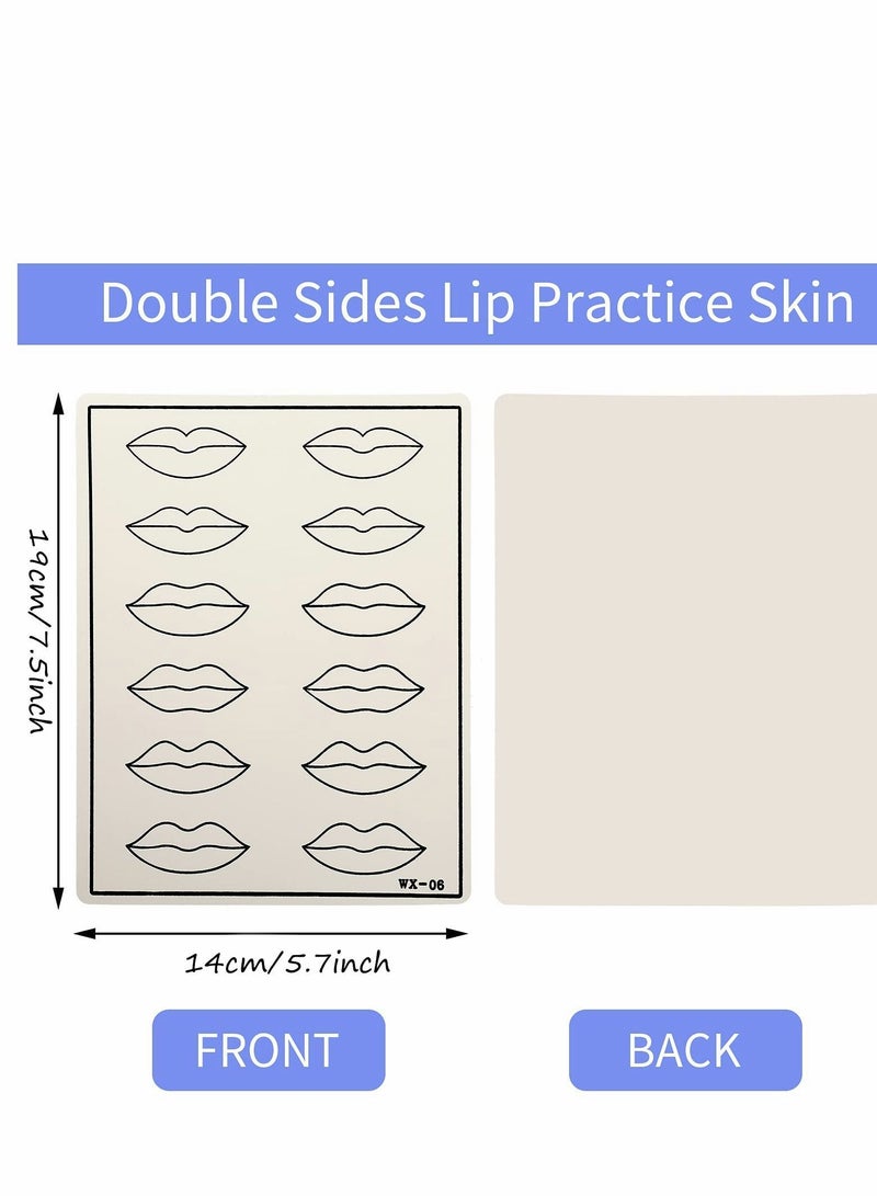 NIBEMINENT Lip Practice Skin, 6 Sheets Microblading Skin Fake Skins Silicone Makeup Supplies - Image 2