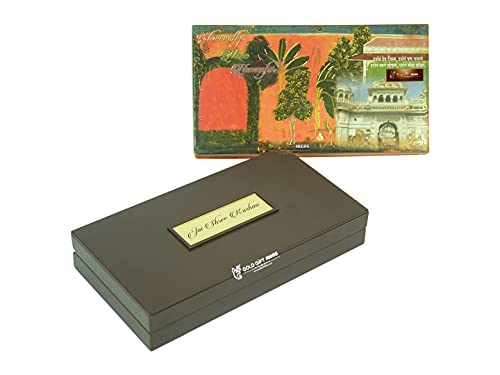 GoldGiftIdeas 24K Gold Plated Shreeji Photo Frame with Charan Paduka Box for Home, Shreenathji Wooden Momento Gift, Return Gifts for Bab Shower, Yamunaji Frame for Worship - Image 3