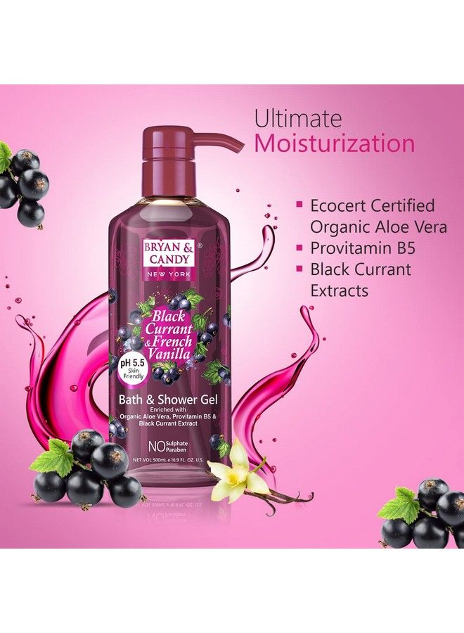 BRYAN & CANDY Black Currant And French Vanilla Bath And Shower Gel Enriched With Organic Aloe Vera Pro Vitamin B5 Black Currant Extract Skin Friendly Ph 5.5 All Skin Types 500 Ml (Pack Of 1) - Image 5
