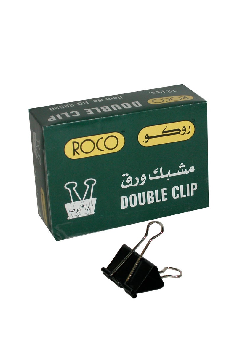 روكو مشابك ملفات مقاس 1.63 بوصة (4.14 سم) مطلية باللون الأسود