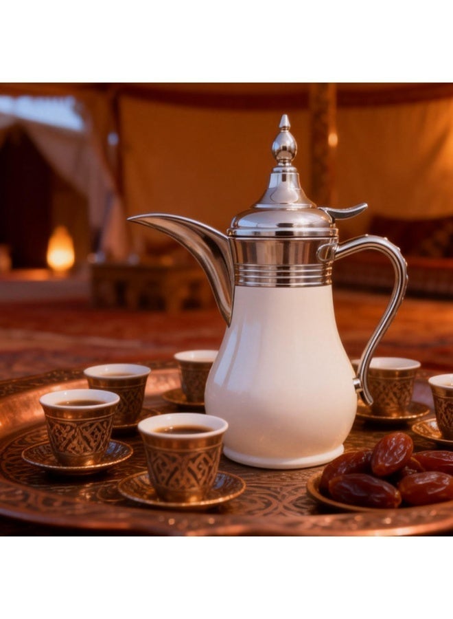 Sakura Train Middle Eastern Arabic Turkey-Inspired Stainless Steel Coffee Pot Dallah Pot Coffee Maker, Double-Wall Insulated Coffee Pot With Lid And Hand, Multiple Colors And Capacities Available for Women, Men, Guests, Best Gift idea, Kitchen Drinking Décor - Image 4