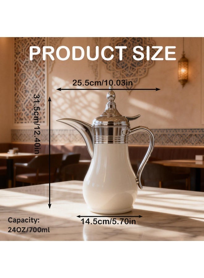 Sakura Train Middle Eastern Arabic Turkey-Inspired Stainless Steel Coffee Pot Dallah Pot Coffee Maker, Double-Wall Insulated Coffee Pot With Lid And Hand, Multiple Colors And Capacities Available for Women, Men, Guests, Best Gift idea, Kitchen Drinking Décor - Image 3