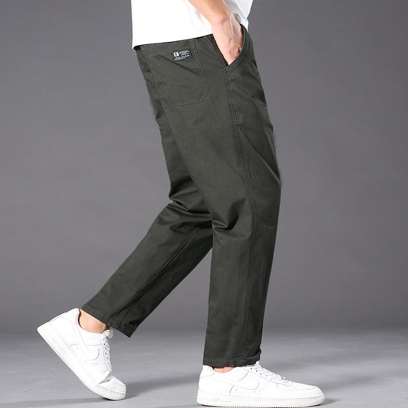 Casual Pants Men'S Trousers Middle-Aged Dad Spring Black Pants Loose Straight Workwear Pure Cotton Men'S Pants - Image 3