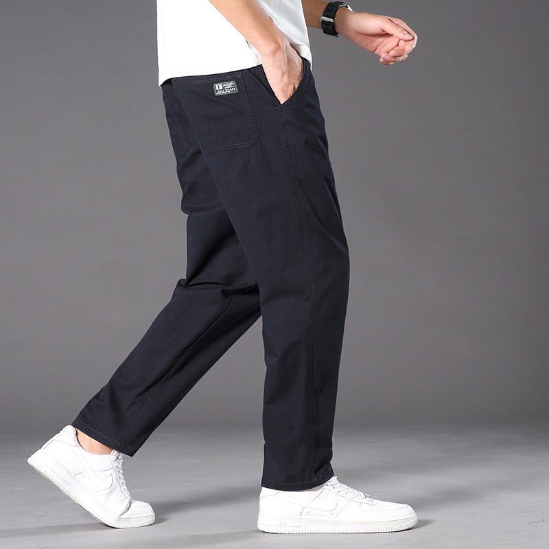 Casual Pants Men'S Trousers Middle-Aged Dad Spring Black Pants Loose Straight Workwear Pure Cotton Men'S Pants - Image 2