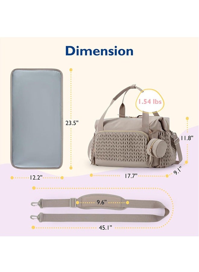 Diaper Bag Backpack for Mom - Large Capacity Hospital Bag for Delivery, Baby Travel Tote with Insulated Bottle Pocket  Wipes Case, Waterproof Handbag Includes Pacifier Holder ( Khaki ) - Image 2