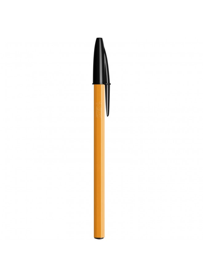 BIC Orange Fine, Ballpoint Pens, Writing Pens with Long-Lasting Ink, Fine Point (0.8 mm), Black Ink, Box of 20