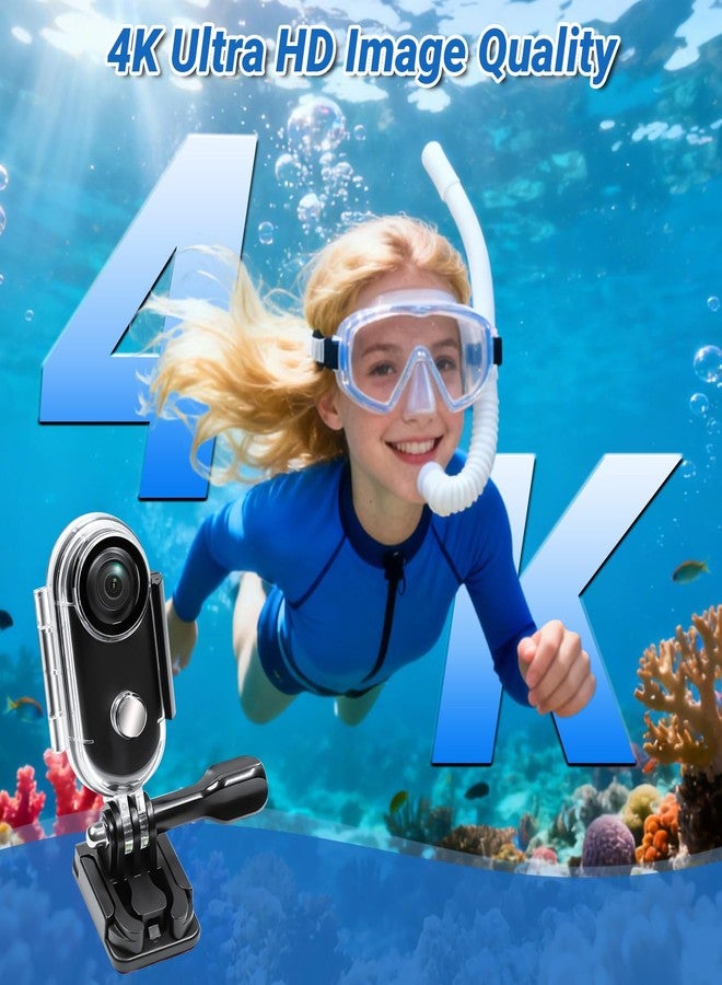 eovas 4K Action Camera, Wearable Body Camera with 64GB, Hands-Free Recording WiFi POV Camera with Waterproof Case, Back clip, Thumb Size Sports Cam Portable Camcorder for Cycling, Hiking, Fishing, Vlogging - Image 2