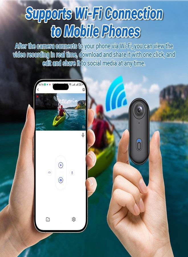 eovas 4K Action Camera, Wearable Body Camera with 64GB, Hands-Free Recording WiFi POV Camera with Waterproof Case, Back clip, Thumb Size Sports Cam Portable Camcorder for Cycling, Hiking, Fishing, Vlogging - Image 3