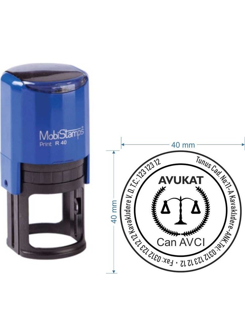 Mobistamps R40 Personalized Lawyer Stamp  - Image 2
